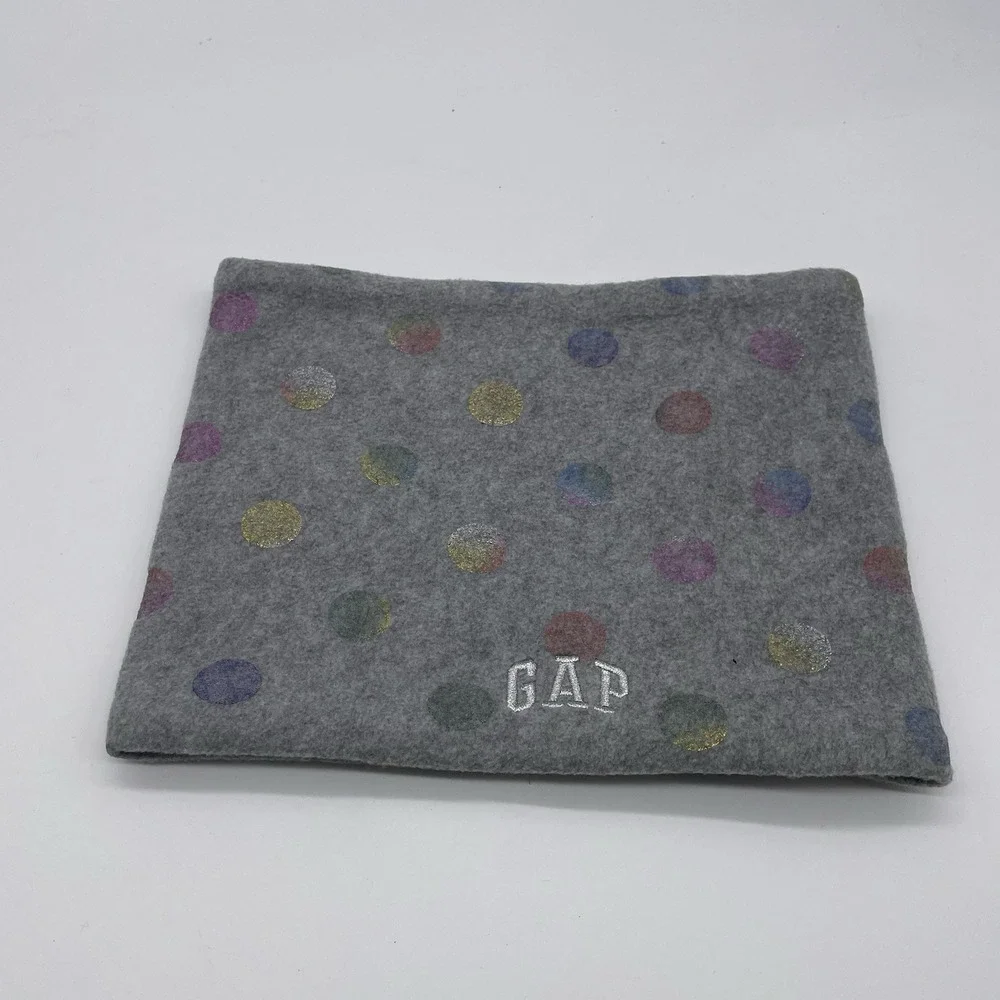 GAP Kids Fleece NECK WARMER Gray Dot Hot Lined Warm